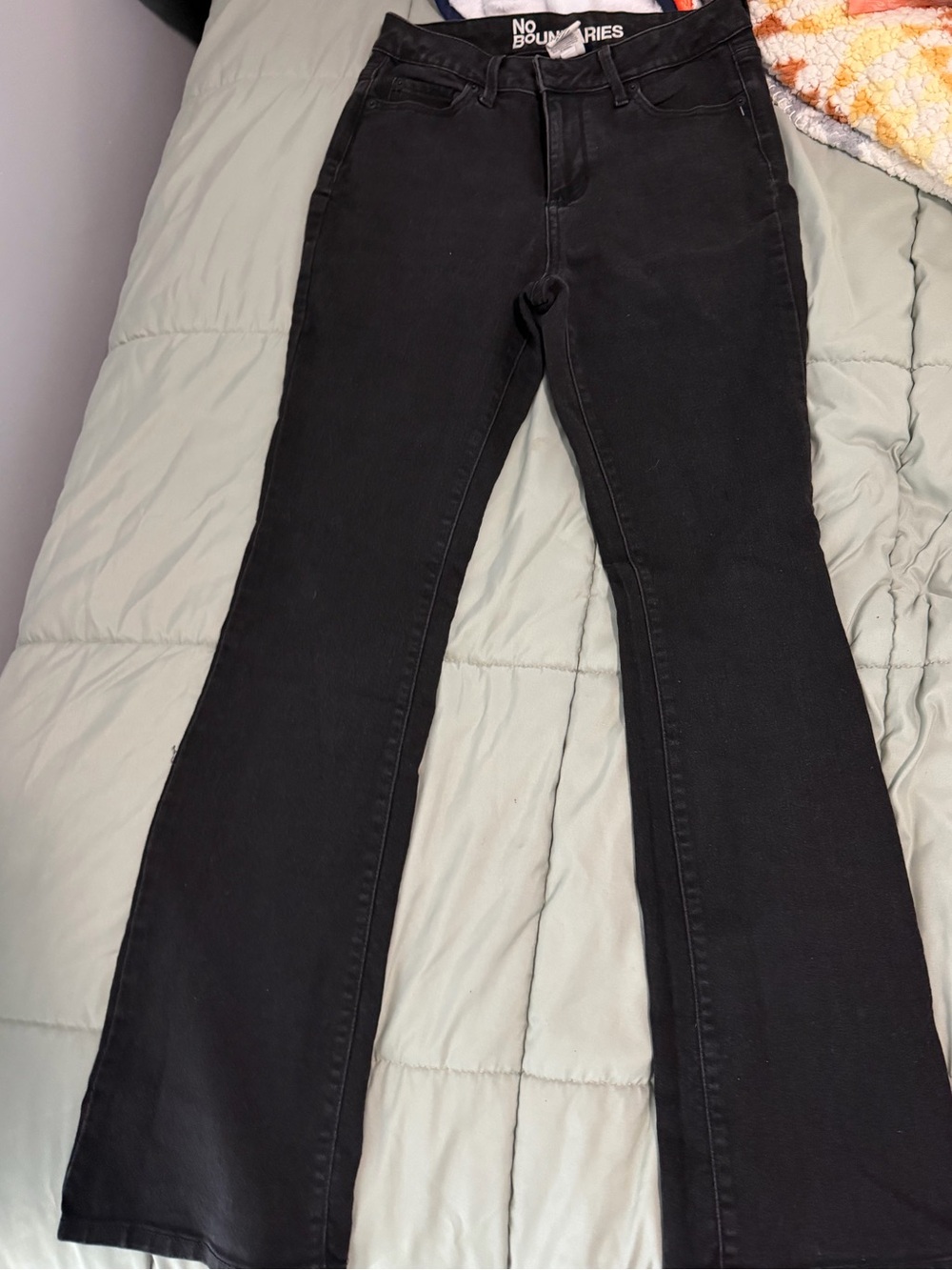 No Boundaries Black Flare Wide-Leg Jeans